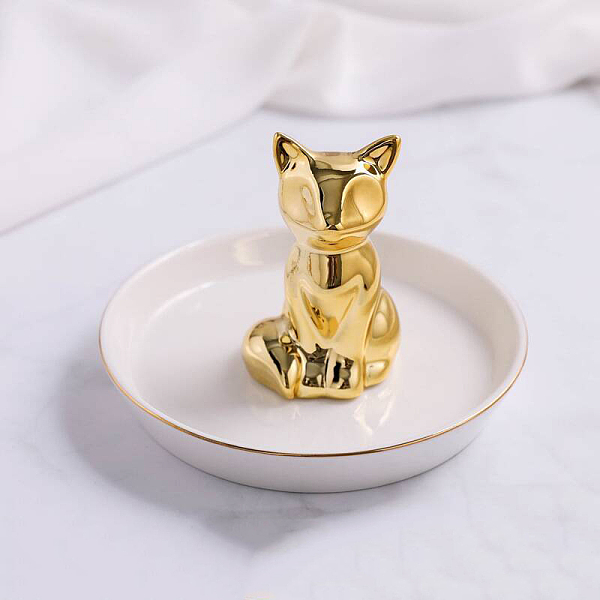 PandaHall Ceramics Jewelry Plate, Storage Tray, Cosmetics Jewelry Organizer, Fox, Gold, 14x9.5cm Ceramics Fox Gold
PandaHall Ceramics Jewelry Plate, Storage Tray, Cosmetics Jewelry Organizer, Fox, Gold, 14x9.5cm Ceramics Fox Gold