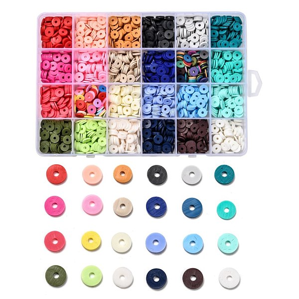 PandaHall 24 Colors Handmade Polymer Clay Beads, for DIY Jewelry Crafts Supplies, Disc/Flat Round, Heishi Beads, Mixed Color, 8x0.5~1mm..., Multicolor
PandaHall 24 Colors Handmade Polymer Clay Beads, for DIY Jewelry Crafts Supplies, Disc/Flat Round, Heishi Beads, Mixed Color, 8x0.5~1mm..., Multicolor