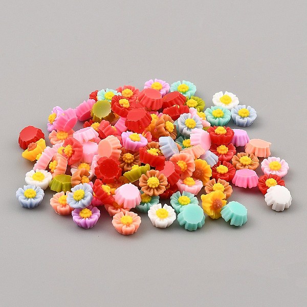PandaHall Opaque Resin Cabochons, Flower, Mixed Color, 6x3.5mm, about 100pcs/bag Resin Flower Multicolor
PandaHall Opaque Resin Cabochons, Flower, Mixed Color, 6x3.5mm, about 100pcs/bag Resin Flower Multicolor