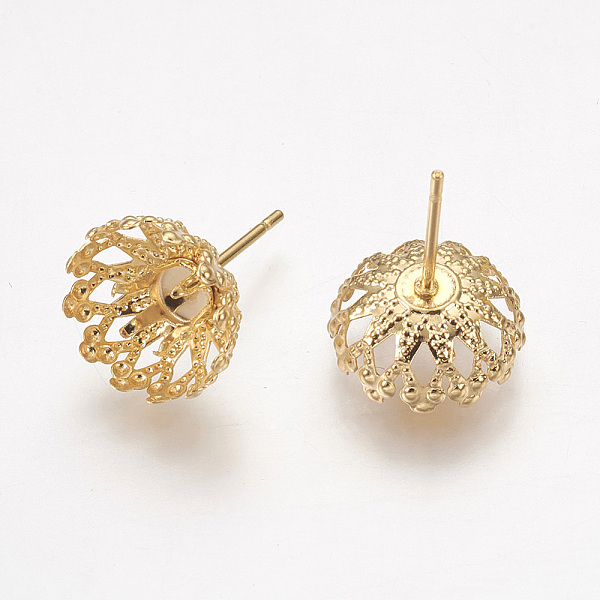 PandaHall 304 Stainless Steel Ear Stud Components, Flower, Golden, 16mm, Flower: 12x5.5mm, Tray: 4mm, Pin: 0.7mm 304 Stainless Steel Flower
PandaHall 304 Stainless Steel Ear Stud Components, Flower, Golden, 16mm, Flower: 12x5.5mm, Tray: 4mm, Pin: 0.7mm 304 Stainless Steel Flower