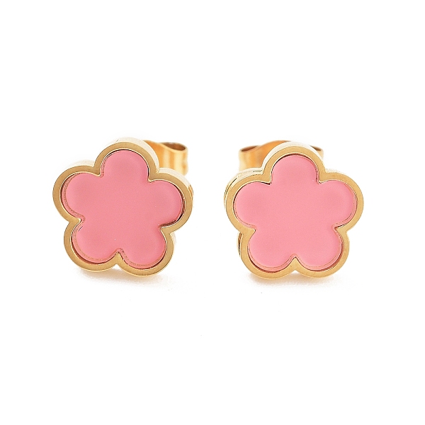 PandaHall Flower Resin Stud Earrings, Golden Tone 304 Stainless Steel Jewelry for Women, Pink, 9.5x10mm 304 Stainless Steel Flower Pink
PandaHall Flower Resin Stud Earrings, Golden Tone 304 Stainless Steel Jewelry for Women, Pink, 9.5x10mm 304 Stainless Steel Flower Pink