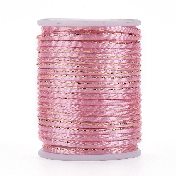PandaHall Polyester Cord, with Gold Metallic Cord, Chinese Knotting Cord, Pink, 1.5mm, about 4.37 yards(4m)/roll Polyester Pink
PandaHall Polyester Cord, with Gold Metallic Cord, Chinese Knotting Cord, Pink, 1.5mm, about 4.37 yards(4m)/roll Polyester Pink