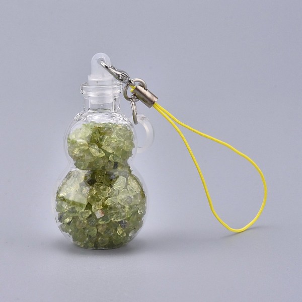 PandaHall Transparent Glass Wishing Bottle Pendant Decoration, with Natural Peridot Chips inside, Plastic Plug, Nylon Cord and Iron Findings...
PandaHall Transparent Glass Wishing Bottle Pendant Decoration, with Natural Peridot Chips inside, Plastic Plug, Nylon Cord and Iron Findings...