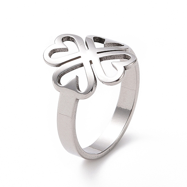 PandaHall 201 Stainless Steel Heart Clover Finger Ring, Hollow Wide Ring for Women, Stainless Steel Color, US Size 6 1/2(16.9mm) 201...
PandaHall 201 Stainless Steel Heart Clover Finger Ring, Hollow Wide Ring for Women, Stainless Steel Color, US Size 6 1/2(16.9mm) 201...