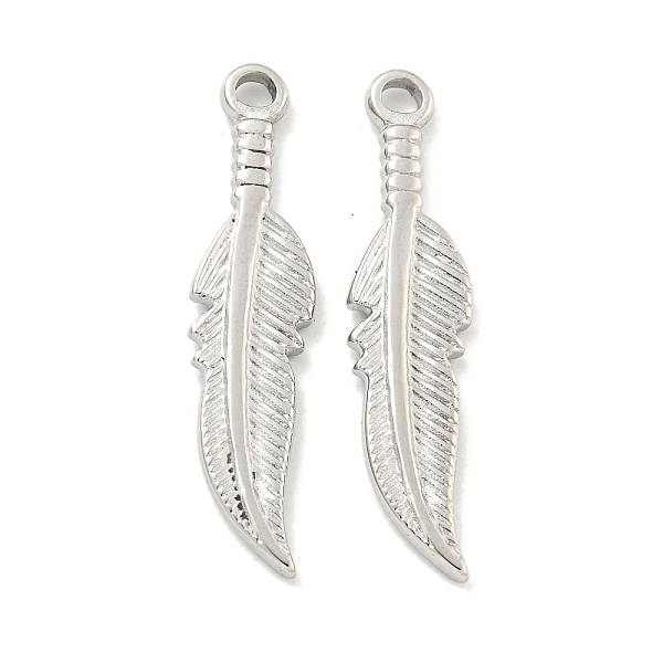 PandaHall 304 Stainless Steel Pendants, Feather Charms, Stainless Steel Color, 27.5x6.5x2mm, Hole: 1.8mm 304 Stainless Steel Feather
PandaHall 304 Stainless Steel Pendants, Feather Charms, Stainless Steel Color, 27.5x6.5x2mm, Hole: 1.8mm 304 Stainless Steel Feather