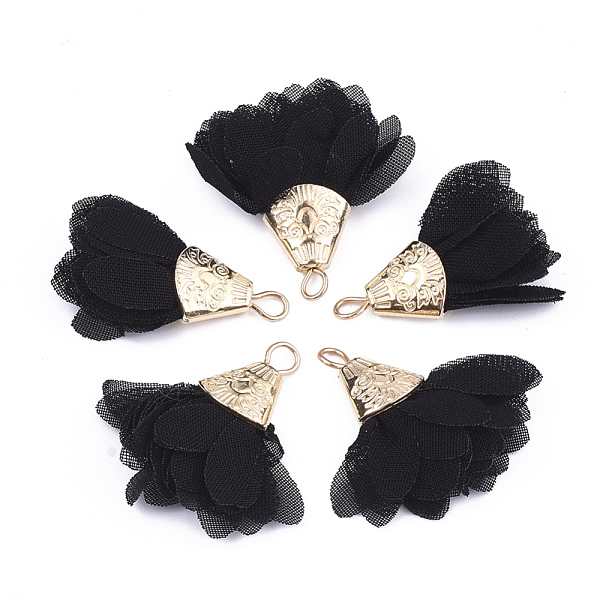 PandaHall Iron Pendants, with Chiffon, Flower, Golden, Mixed Color, 28~32x25~35mm, Hole: 1~4mm Cloth Flower Multicolor
PandaHall Iron Pendants, with Chiffon, Flower, Golden, Mixed Color, 28~32x25~35mm, Hole: 1~4mm Cloth Flower Multicolor