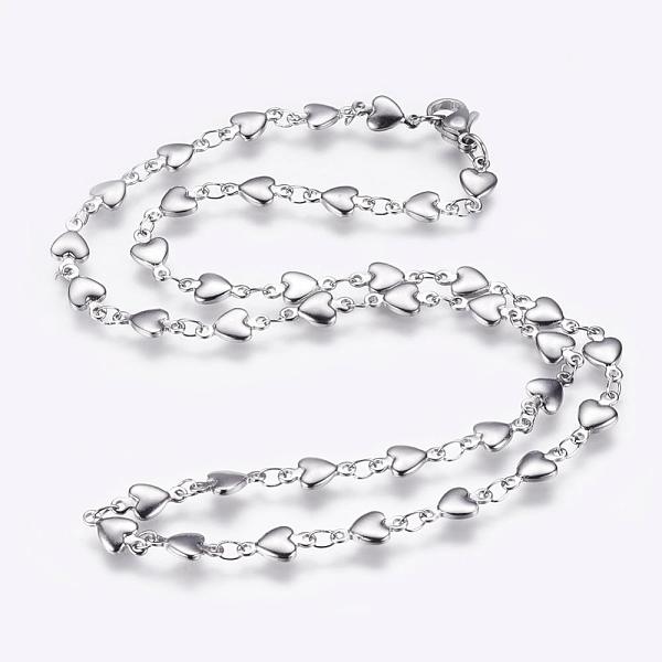 PandaHall 304 Stainless Steel Chain Necklaces, with Lobster Claw Clasps, Heart, Stainless Steel Color, 17.9 inch(45.5cm) 304 Stainless Steel
PandaHall 304 Stainless Steel Chain Necklaces, with Lobster Claw Clasps, Heart, Stainless Steel Color, 17.9 inch(45.5cm) 304 Stainless Steel