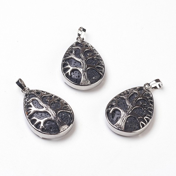 PandaHall Natural Lava Rock Pendants, with Brass Findings, Teardrop with Tree of Life, Platinum, 39x25.5x7mm, Hole: 7.5x5mm Lava Rock...
PandaHall Natural Lava Rock Pendants, with Brass Findings, Teardrop with Tree of Life, Platinum, 39x25.5x7mm, Hole: 7.5x5mm Lava Rock...