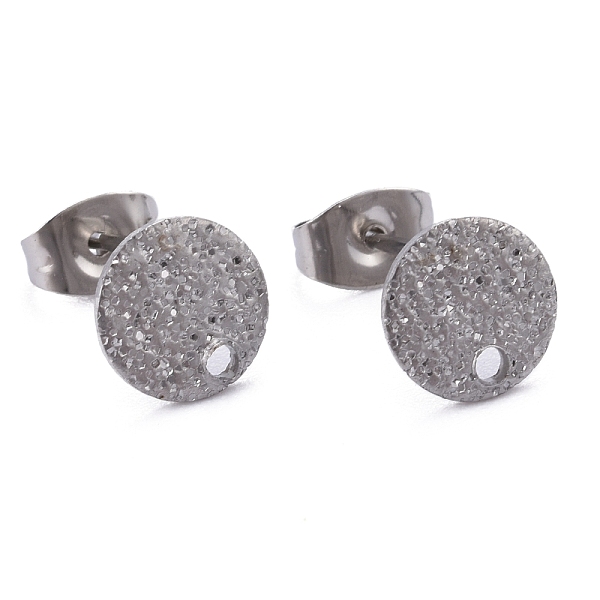 PandaHall 304 Stainless Steel Stud Earring Findings, with Ear Nuts/Earring Backs & Loop, Textured, Flat Round, Stainless Steel Color, 8x1mm...
PandaHall 304 Stainless Steel Stud Earring Findings, with Ear Nuts/Earring Backs & Loop, Textured, Flat Round, Stainless Steel Color, 8x1mm...