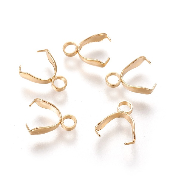 PandaHall 304 Stainless Steel Pinch Bails, Ice Pick Pinch Bails for Pendant Making, Golden, 11x8x2mm, Hole: 2.6mm, Inner Diameter: 8mm 304...
PandaHall 304 Stainless Steel Pinch Bails, Ice Pick Pinch Bails for Pendant Making, Golden, 11x8x2mm, Hole: 2.6mm, Inner Diameter: 8mm 304...