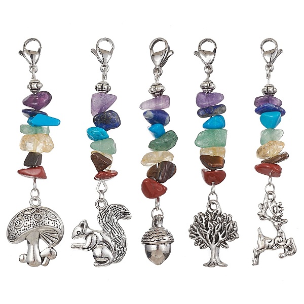 PandaHall Autumn Theme Tibetan Style Alloy Pendants Decoration, 7 Chakra Gemstone Chips and 304 Stainless Steel Lobster Claw Clasps Charms...
PandaHall Autumn Theme Tibetan Style Alloy Pendants Decoration, 7 Chakra Gemstone Chips and 304 Stainless Steel Lobster Claw Clasps Charms...