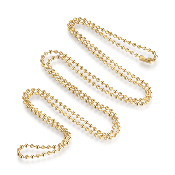 PandaHall 304 Stainless Steel Ball Chain Necklace Making, Golden, 35.4 inch(90cm), 2.4mm 304 Stainless Steel
PandaHall 304 Stainless Steel Ball Chain Necklace Making, Golden, 35.4 inch(90cm), 2.4mm 304 Stainless Steel