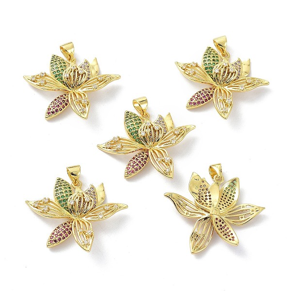 PandaHall Eco-Friendly Brass Cubic Zirconia Pendants, Long-Lasting Plated, Real 18K Gold Plated, Flower, Colorful, 24.5x29x6mm, Hole...
PandaHall Eco-Friendly Brass Cubic Zirconia Pendants, Long-Lasting Plated, Real 18K Gold Plated, Flower, Colorful, 24.5x29x6mm, Hole...