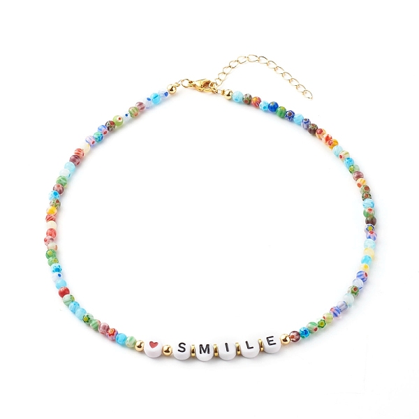 PandaHall Beaded Necklaces, with Acrylic Beads, Brass Beads, Glass Beads, 304 Stainless Steel Findings & Brass Chain, Word Smile, Colorful...
PandaHall Beaded Necklaces, with Acrylic Beads, Brass Beads, Glass Beads, 304 Stainless Steel Findings & Brass Chain, Word Smile, Colorful...