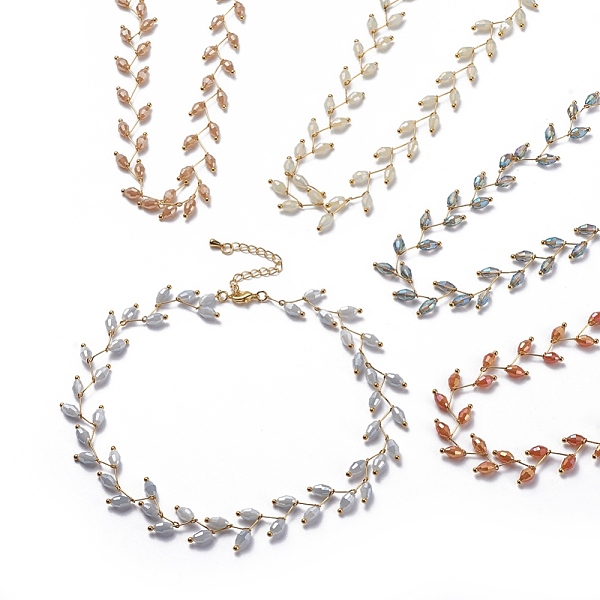 PandaHall Electroplate Faceted Oval Glass Beaded Necklaces, with Brass Ball Head Pins, Chain Extension and Lobster Claw Clasps, Golden..., Multicolor
PandaHall Electroplate Faceted Oval Glass Beaded Necklaces, with Brass Ball Head Pins, Chain Extension and Lobster Claw Clasps, Golden..., Multicolor