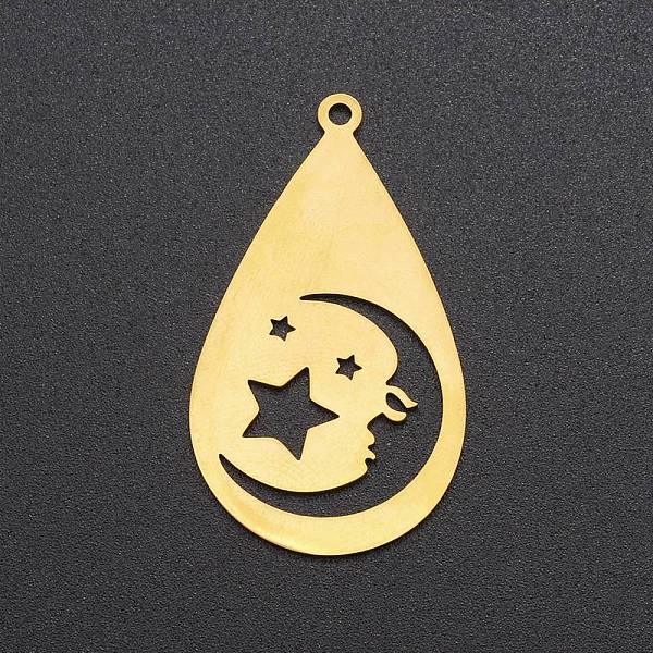PandaHall 201 Stainless Steel Pendants, Laser Cut, Teardrop with Moon & Star, Golden, 38x22x1mm, Hole: 1.8mm 201 Stainless Steel Teardrop
PandaHall 201 Stainless Steel Pendants, Laser Cut, Teardrop with Moon & Star, Golden, 38x22x1mm, Hole: 1.8mm 201 Stainless Steel Teardrop