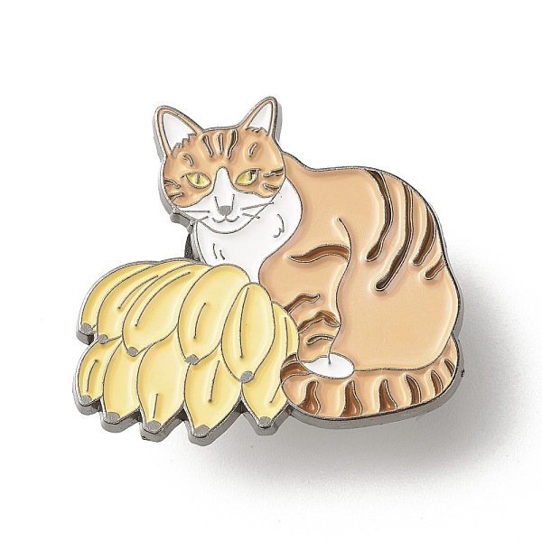 PandaHall Cat with Banana Enamel Pin, Animal Iron Enamel Brooch for Backpack Clothes, Gunmetal, Sandy Brown, 27.5x30x10.5mm Iron
PandaHall Cat with Banana Enamel Pin, Animal Iron Enamel Brooch for Backpack Clothes, Gunmetal, Sandy Brown, 27.5x30x10.5mm Iron