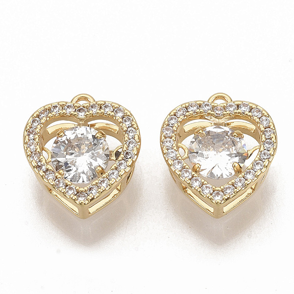 PandaHall Brass Micro Pave Clear Cubic Zirconia Charms, Nickel Free, Heart, Real 18K Gold Plated, 11.5x10x4.5mm, Hole: 1mm Brass+Cubic...
PandaHall Brass Micro Pave Clear Cubic Zirconia Charms, Nickel Free, Heart, Real 18K Gold Plated, 11.5x10x4.5mm, Hole: 1mm Brass+Cubic...