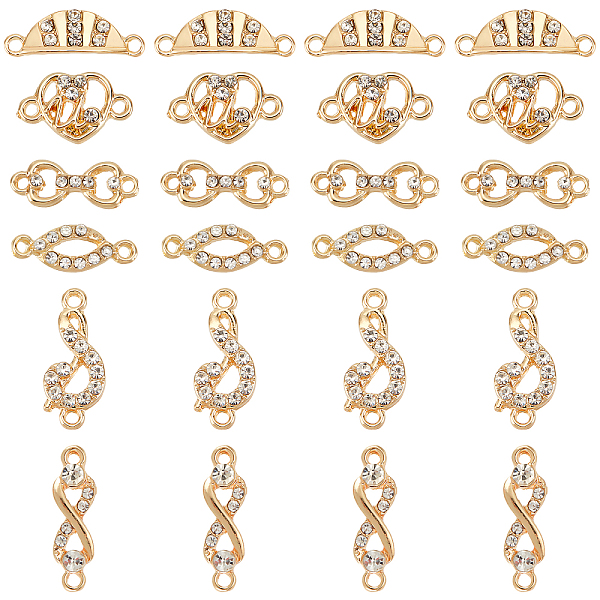 PandaHall ARRICRAFT 24Pcs 6 Style Alloy Connector Charms, with Crystal Rhinestone, Mixed Shape, Golden, 6.5~9x15~21x2~3mm, Hole: 1.4~1.6mm...
PandaHall ARRICRAFT 24Pcs 6 Style Alloy Connector Charms, with Crystal Rhinestone, Mixed Shape, Golden, 6.5~9x15~21x2~3mm, Hole: 1.4~1.6mm...