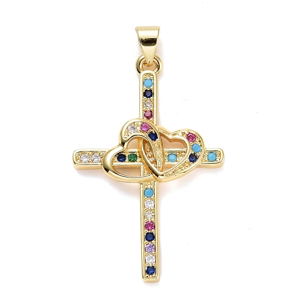 PandaHall Cubic Zirconia Pendants, with Real 18K Gold Plated Brass Findings, Long-Lasting Plated, Lead Free & Cadmium Free, Cross with Heart...
PandaHall Cubic Zirconia Pendants, with Real 18K Gold Plated Brass Findings, Long-Lasting Plated, Lead Free & Cadmium Free, Cross with Heart...
