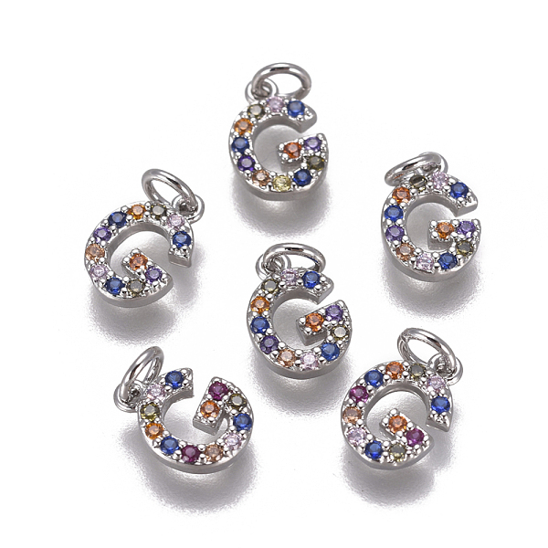 PandaHall Brass Micro Pave Cubic Zirconia Charms, Letter, Colorful, Platinum, Letter.G, 9.6x6.6x1.8mm, Hole: 2mm Brass+Cubic Zirconia Letter...
PandaHall Brass Micro Pave Cubic Zirconia Charms, Letter, Colorful, Platinum, Letter.G, 9.6x6.6x1.8mm, Hole: 2mm Brass+Cubic Zirconia Letter...