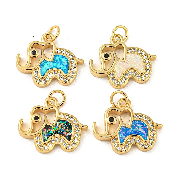 PandaHall Elephant Brass Pendants Micro Pave Cubic Zirconia with Synthetic Opal, with Jump Rings, Real 18K Gold Plated, Mixed Color..., Multicolor
PandaHall Elephant Brass Pendants Micro Pave Cubic Zirconia with Synthetic Opal, with Jump Rings, Real 18K Gold Plated, Mixed Color..., Multicolor