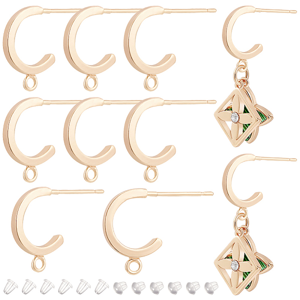 PandaHall BENECREAT 12PCS Gold Plated Brass Earring Fittings, Half Hoop Earrings with Horizontal Loop, Gold Coloured Studs and 30 Plastic...
PandaHall BENECREAT 12PCS Gold Plated Brass Earring Fittings, Half Hoop Earrings with Horizontal Loop, Gold Coloured Studs and 30 Plastic...