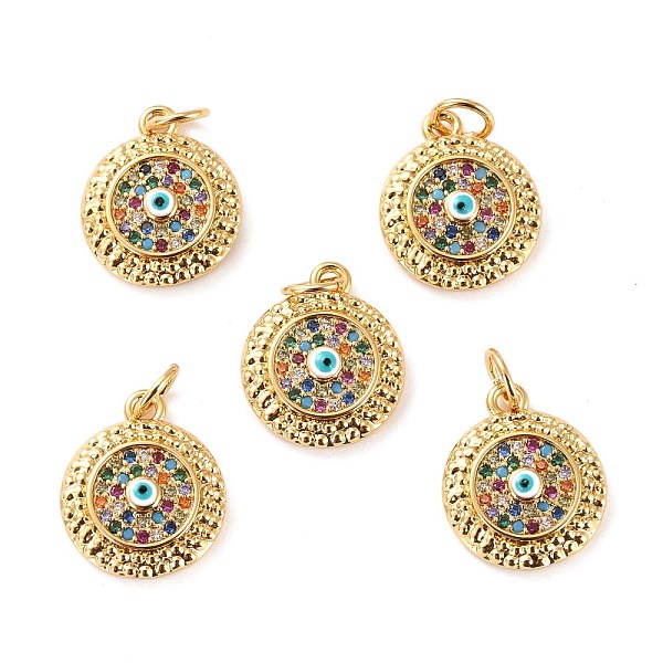 PandaHall Brass Micro Pave Cubic Zirconia Pendants, with Enamel, Long-Lasting Plated, Cadmium Free & Lead Free, Flat Round with Evil Eye...
PandaHall Brass Micro Pave Cubic Zirconia Pendants, with Enamel, Long-Lasting Plated, Cadmium Free & Lead Free, Flat Round with Evil Eye...