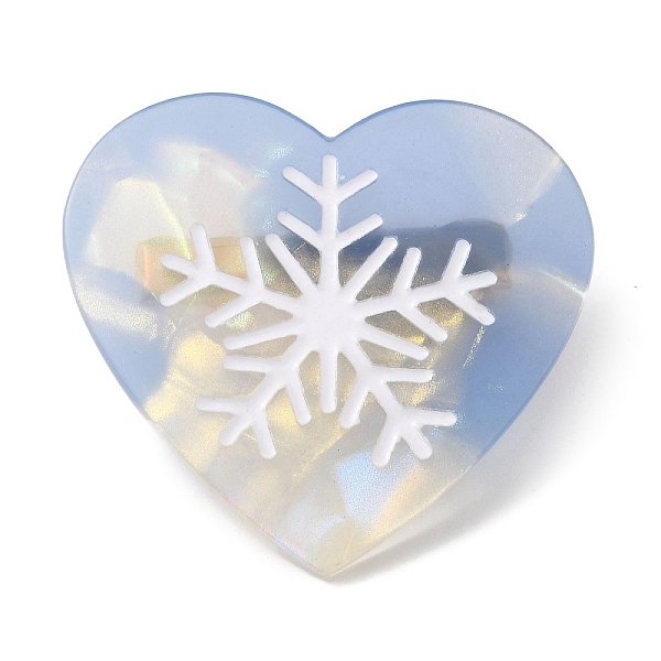 PandaHall Heart with Snowflake Cellulose Acetate(Resin) Alligator Hair Clips, with Golden Iron Clips, for Women Girls, Light Steel Blue...
PandaHall Heart with Snowflake Cellulose Acetate(Resin) Alligator Hair Clips, with Golden Iron Clips, for Women Girls, Light Steel Blue...