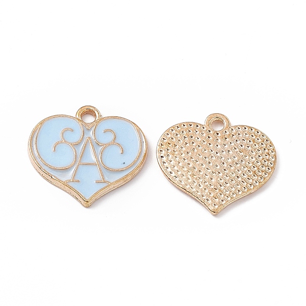 PandaHall Alloy Enamel Pendants, Heart with Letter A Charm, Golden, Light Sky Blue, 17x18x1mm, Hole: 1.8mm Alloy+Enamel Heart
PandaHall Alloy Enamel Pendants, Heart with Letter A Charm, Golden, Light Sky Blue, 17x18x1mm, Hole: 1.8mm Alloy+Enamel Heart