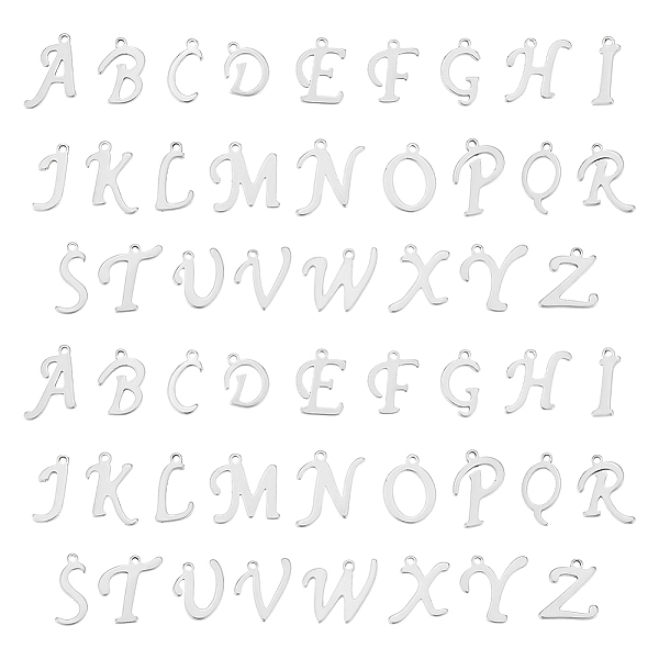 PandaHall Unicraftale 2 Sets 201 Stainless Steel Charms, Alphabet, Stainless Steel Color, Laser Cut, Letter A~Z, 10~13x6~14x1mm, Hole: 1mm...
PandaHall Unicraftale 2 Sets 201 Stainless Steel Charms, Alphabet, Stainless Steel Color, Laser Cut, Letter A~Z, 10~13x6~14x1mm, Hole: 1mm...