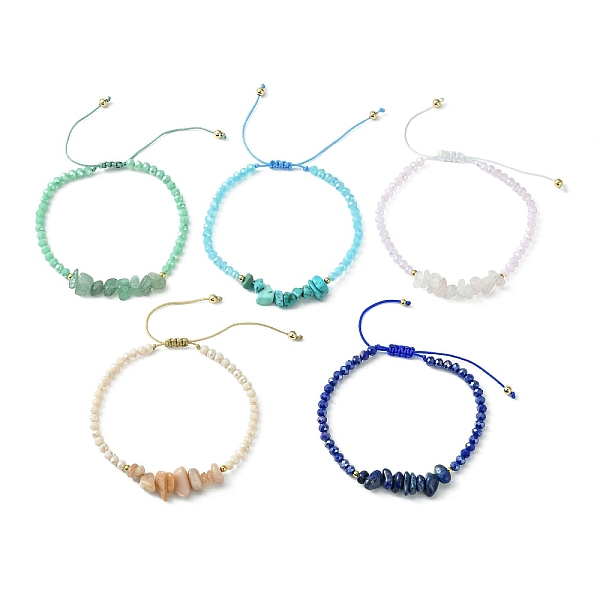 PandaHall 5Pcs 5 Style Natural & Synthetic Mixed Gemstone Chips & Glass Braided Bead Bracelets Sets, Nylon Adjustable Bracelets, Inner...
PandaHall 5Pcs 5 Style Natural & Synthetic Mixed Gemstone Chips & Glass Braided Bead Bracelets Sets, Nylon Adjustable Bracelets, Inner...