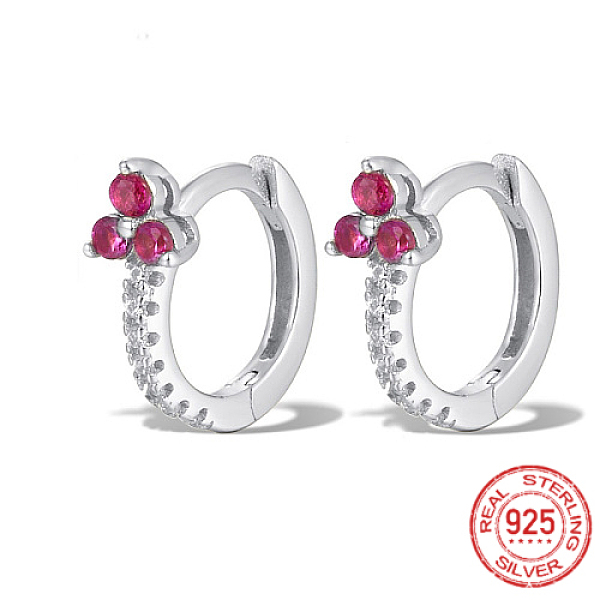 PandaHall Rhodium Plated Platinum 925 Sterling Silver Micro Pave Cubic Zirconia Hoop Earrings, Clover, Camellia, 12x10x1mm Sterling Silver..., Pink
PandaHall Rhodium Plated Platinum 925 Sterling Silver Micro Pave Cubic Zirconia Hoop Earrings, Clover, Camellia, 12x10x1mm Sterling Silver..., Pink