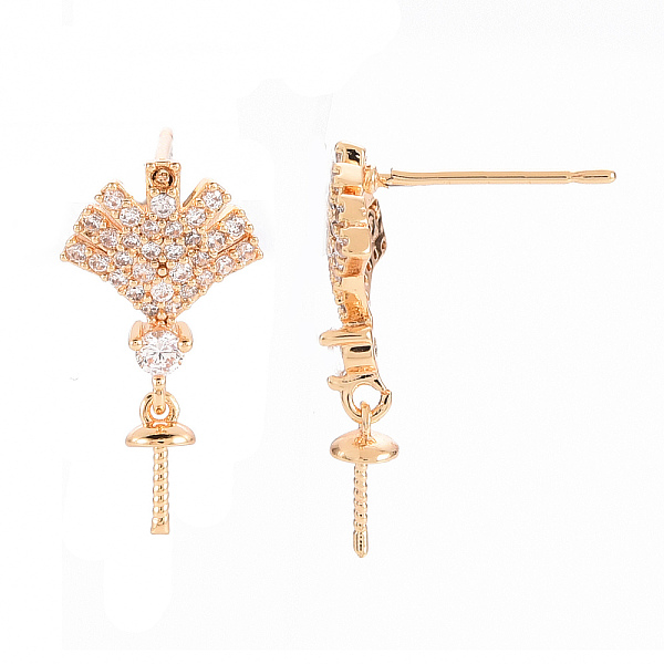 PandaHall Brass Micro Pave Clear Cubic Zirconia Earring Findings, for Half Drilled Beads, Nickel Free, Real 18K Gold Plated, 20.5x10.5mm...
PandaHall Brass Micro Pave Clear Cubic Zirconia Earring Findings, for Half Drilled Beads, Nickel Free, Real 18K Gold Plated, 20.5x10.5mm...