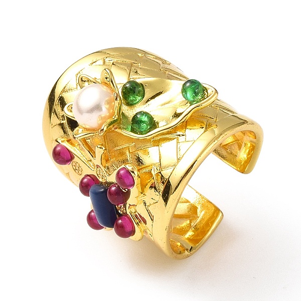 PandaHall Cat Eye Butterfly Open Cuff Ring with Natural Pearl Beaded, Rack Plating Brass Wide Ring for Women, Golden, US Size 6 3/4(17.1mm)...
PandaHall Cat Eye Butterfly Open Cuff Ring with Natural Pearl Beaded, Rack Plating Brass Wide Ring for Women, Golden, US Size 6 3/4(17.1mm)...