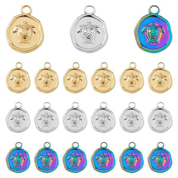 PandaHall DICOSMETIC 18Pcs 3 Colors Ion Plating(IP) 304 Stainless Steel Pendants Sets, Flat Round with Tortoise Charm, Mixed Color...
PandaHall DICOSMETIC 18Pcs 3 Colors Ion Plating(IP) 304 Stainless Steel Pendants Sets, Flat Round with Tortoise Charm, Mixed Color...