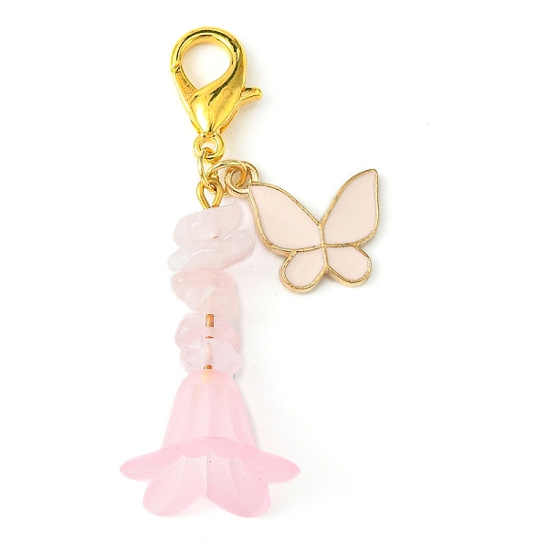 PandaHall Alloy Enamel Butterfly & Acrylic Flower Pendant Decoration, Natural Rose Quartz Chips and Lobster Claw Clasps Charm, Pink, 52~53mm...
PandaHall Alloy Enamel Butterfly & Acrylic Flower Pendant Decoration, Natural Rose Quartz Chips and Lobster Claw Clasps Charm, Pink, 52~53mm...