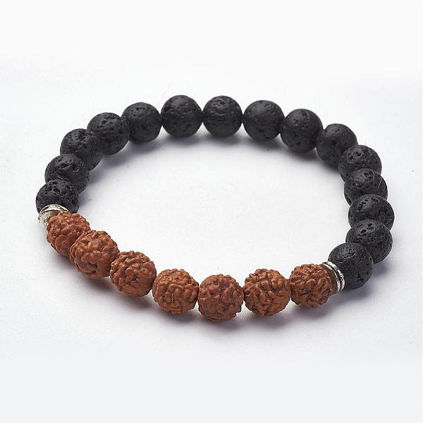PandaHall Natural Lava Rock Stretch Bracelets, with Bodhi and Alloy Beads, Round, 2-1/8 inch(55mm) Lava Rock
PandaHall Natural Lava Rock Stretch Bracelets, with Bodhi and Alloy Beads, Round, 2-1/8 inch(55mm) Lava Rock