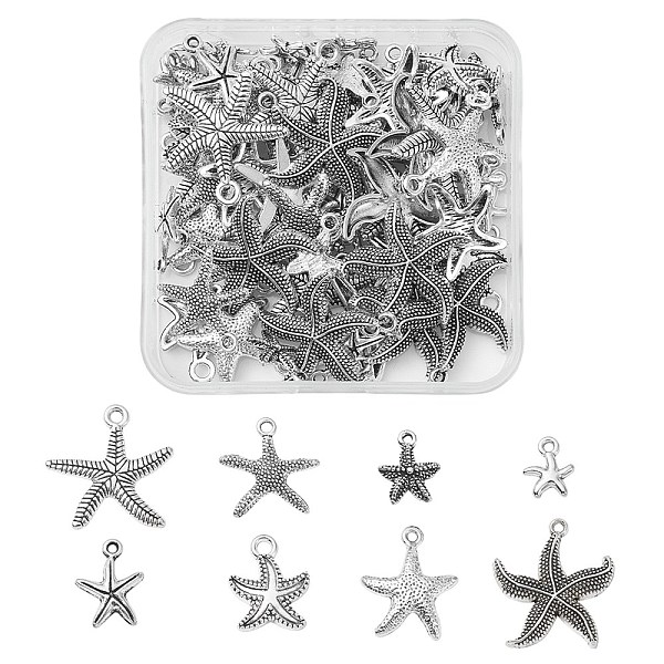 PandaHall 80Pcs 8 Style Tibetan Style Alloy Pendants, Lead Free and Cadmium Free, Starfish/Sea Stars Charms, Antique Silver...
PandaHall 80Pcs 8 Style Tibetan Style Alloy Pendants, Lead Free and Cadmium Free, Starfish/Sea Stars Charms, Antique Silver...