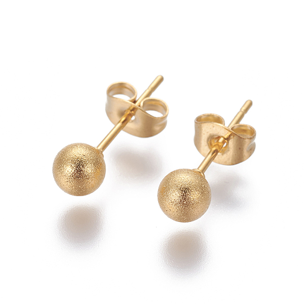 PandaHall 304 Stainless Steel Ear Studs, Hypoallergenic Earrings, Textured, with Ear Nuts, Round, Golden, 17x5mm, Pin: 0.7mm 304 Stainless...
PandaHall 304 Stainless Steel Ear Studs, Hypoallergenic Earrings, Textured, with Ear Nuts, Round, Golden, 17x5mm, Pin: 0.7mm 304 Stainless...