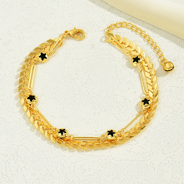 PandaHall Beach Style Brass Cobs Chain Anklets, Double Layer Anklet, Real 18K Gold Plated Brass Arrow
PandaHall Beach Style Brass Cobs Chain Anklets, Double Layer Anklet, Real 18K Gold Plated Brass Arrow