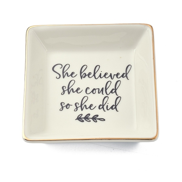 PandaHall Porcelain Jewelry Holder Tray, Cosmetics Jewelry Rings, Necklaces, Earrings Organizer, Rectangle, Word, 102x101x25mm, Inner...
PandaHall Porcelain Jewelry Holder Tray, Cosmetics Jewelry Rings, Necklaces, Earrings Organizer, Rectangle, Word, 102x101x25mm, Inner...
