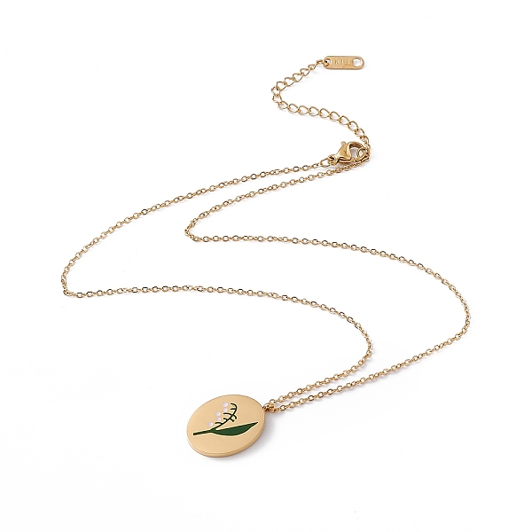 PandaHall Enamel Oval with Birth Flower Pendant Necklace, Golden 304 Stainless Steel Jewelry for Women, May Lily of the Valley, 15.67~16.26...
PandaHall Enamel Oval with Birth Flower Pendant Necklace, Golden 304 Stainless Steel Jewelry for Women, May Lily of the Valley, 15.67~16.26...