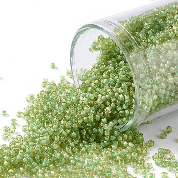 PandaHall TOHO Round Seed Beads, Japanese Seed Beads, (945) Inside Color Jonquil/Mint Julep Lined, 15/0, 1.5mm, Hole: 0.7mm, about..., Green
PandaHall TOHO Round Seed Beads, Japanese Seed Beads, (945) Inside Color Jonquil/Mint Julep Lined, 15/0, 1.5mm, Hole: 0.7mm, about..., Green