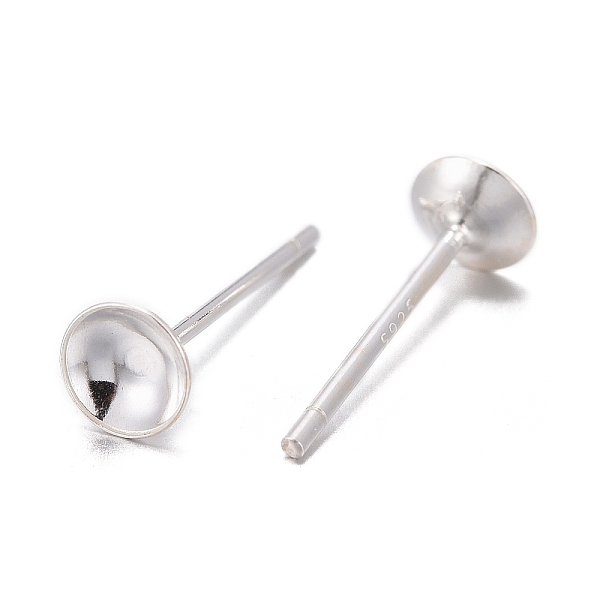 PandaHall 925 Sterling Silver Ear Stud Findings, Silver, 4mm, pin: 0.8mm Sterling Silver
PandaHall 925 Sterling Silver Ear Stud Findings, Silver, 4mm, pin: 0.8mm Sterling Silver