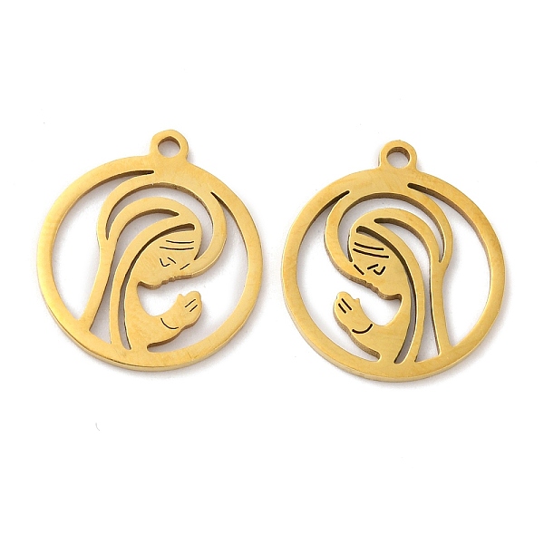 PandaHall 201 Stainless Steel Pendants, Hollow, Flat Round with Woman Charm, Golden, 17x15x0.8mm, Hole: 1.4mm 201 Stainless Steel Flat Round
PandaHall 201 Stainless Steel Pendants, Hollow, Flat Round with Woman Charm, Golden, 17x15x0.8mm, Hole: 1.4mm 201 Stainless Steel Flat Round
