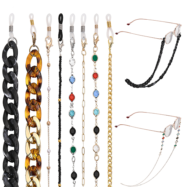 PandaHall Globleland 8Pcs 8 Style Iron & Plastic & Acrylic Curb Chains Neck Strap for Eyeglasses, Round Beaded Eyeglasses Chains, Golden..., Multicolor
PandaHall Globleland 8Pcs 8 Style Iron & Plastic & Acrylic Curb Chains Neck Strap for Eyeglasses, Round Beaded Eyeglasses Chains, Golden..., Multicolor