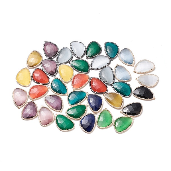 PandaHall Faceted Cat Eye Pendants, with Brass Open Back Settings and Micro Pave Clear Cubic Zirconia, Teardrop, Mixed Color, 35.5x24x5.5mm..., Multicolor
PandaHall Faceted Cat Eye Pendants, with Brass Open Back Settings and Micro Pave Clear Cubic Zirconia, Teardrop, Mixed Color, 35.5x24x5.5mm..., Multicolor