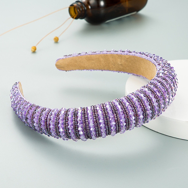 PandaHall Bling Bling Glass Beaded Hairband, Wide Edge Headwear, Party Hair Accessories for Women Girls, Lilac, 30mm Glass Purple
PandaHall Bling Bling Glass Beaded Hairband, Wide Edge Headwear, Party Hair Accessories for Women Girls, Lilac, 30mm Glass Purple