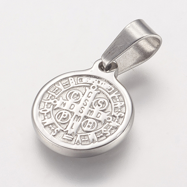 PandaHall 304 Stainless Steel Pendants, Flat Round with Saint Benedict Medal, Stainless Steel Color, 16x13x2mm, Hole: 4x6mm 304 Stainless...
PandaHall 304 Stainless Steel Pendants, Flat Round with Saint Benedict Medal, Stainless Steel Color, 16x13x2mm, Hole: 4x6mm 304 Stainless...